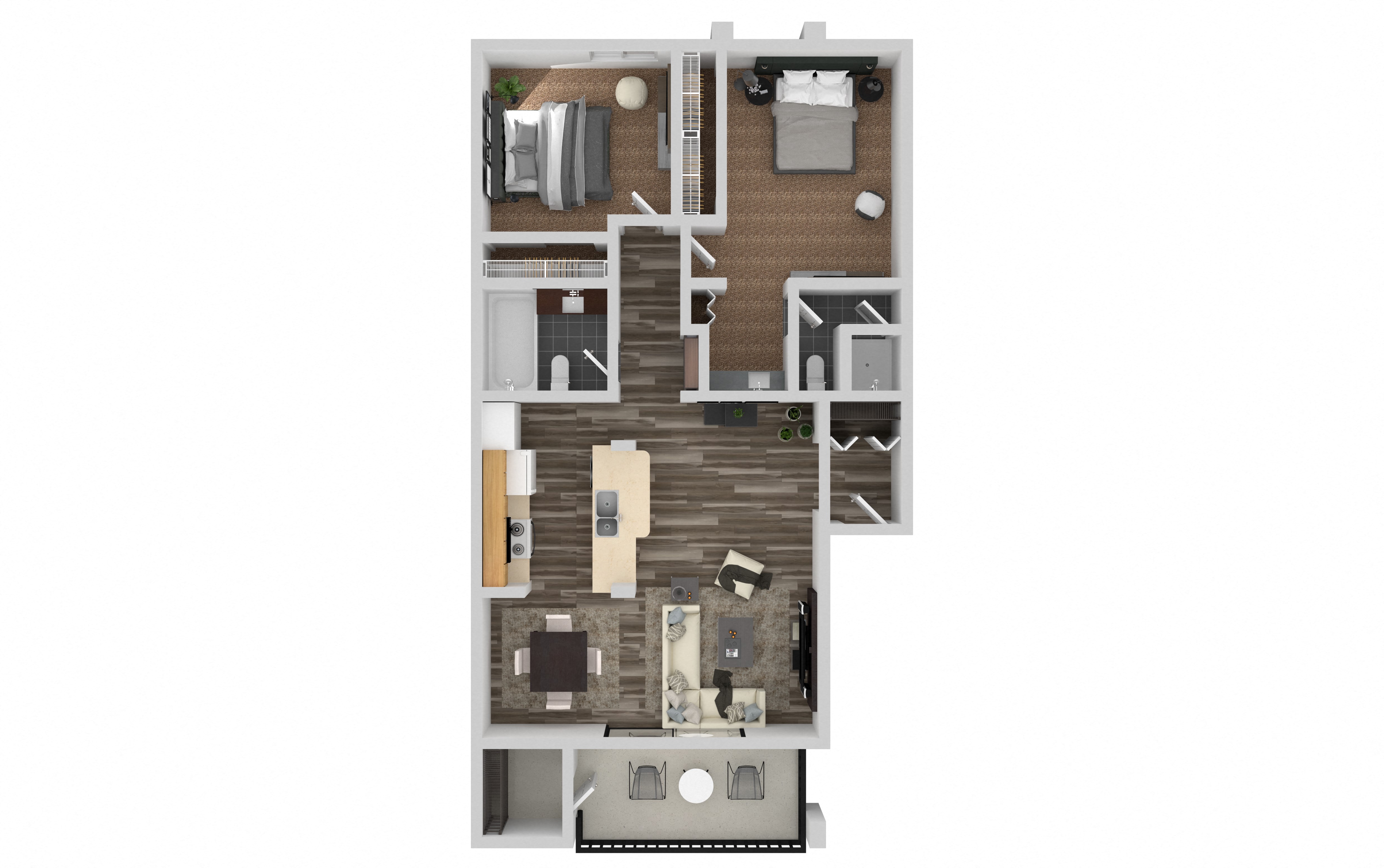 two bedroom apartment layout